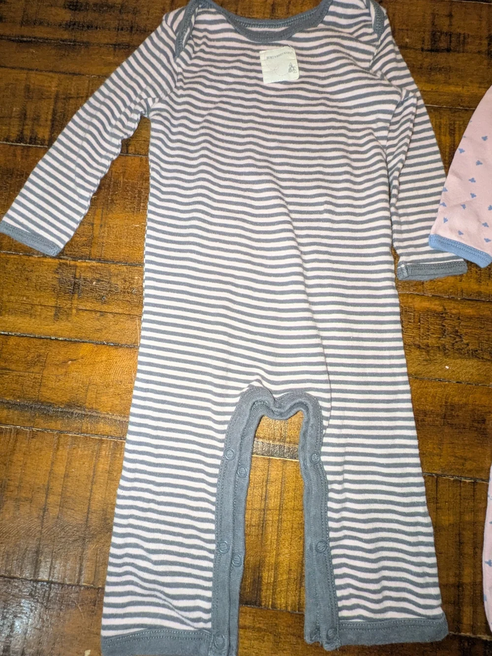 Burt's Bees Baby Blue & Gray Cotton Footie Two-Pack